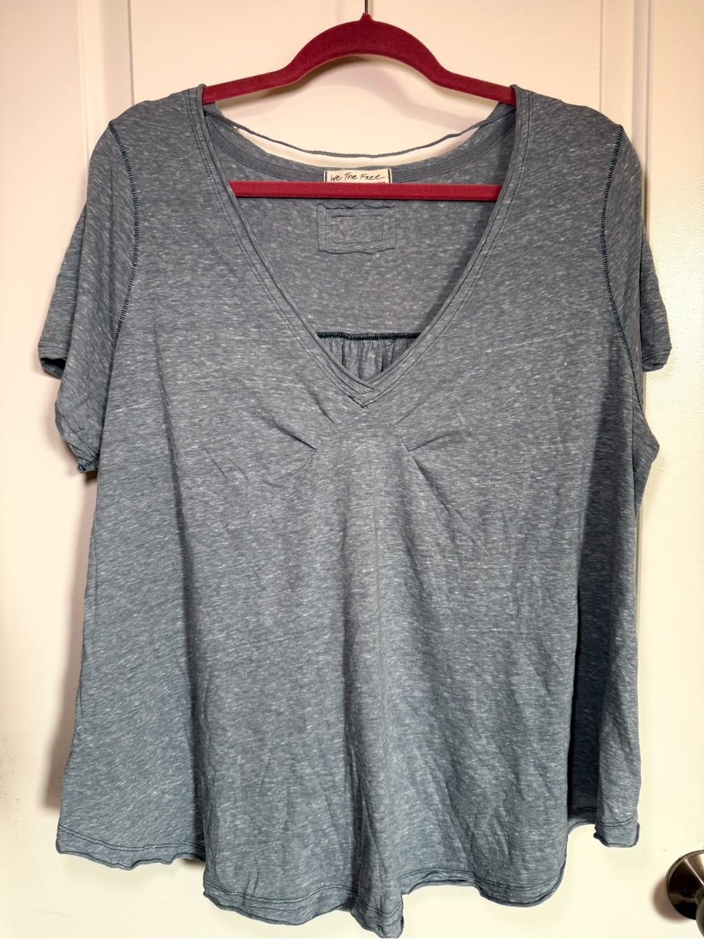 We The Free Heather Blue V-Neck Short Sleeve Tee